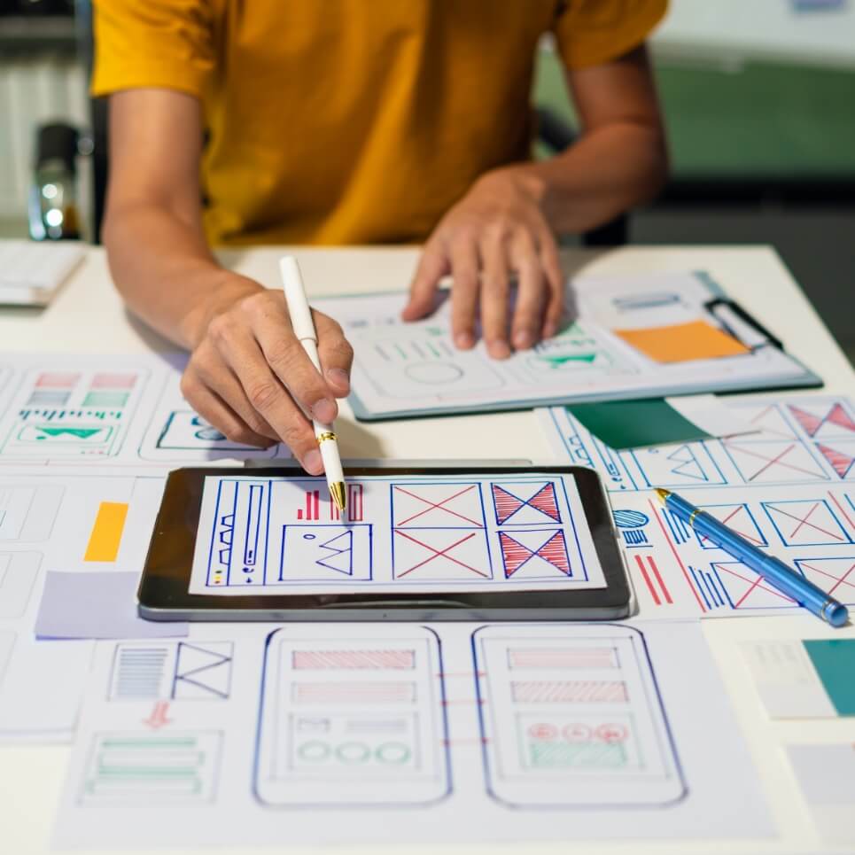 Image showing a close up of wireframes being created